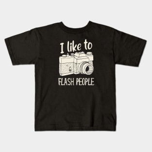 I like to flash People vintage Camera Kids T-Shirt